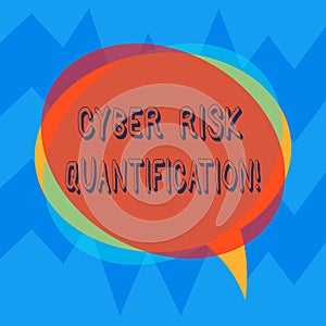 Handwriting text Cyber Risk Quantification. Concept meaning maintain an acceptable level of loss exposure Blank Speech