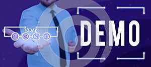 Handwriting text Demo. Internet Concept exemplification display expression show visual communication reflection