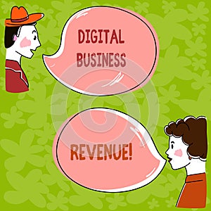 Handwriting text Digital Business Revenue. Concept meaning Income from digital sales or electronic delivery Hand Drawn