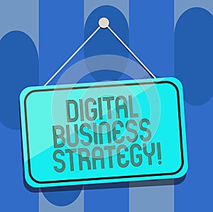 Handwriting text Digital Business Strategy. Concept meaning Plan for maximizing the business benefits Blank Hanging Color Door