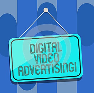 Handwriting text Digital Video Advertising. Concept meaning Engage audience in the form of video content Blank Hanging Color Door