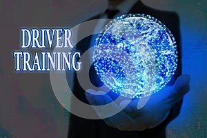 Handwriting text Driver Training. Concept meaning prepares a new driver to obtain a driver s is license Elements of this image