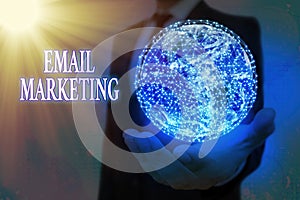 Handwriting text Email Marketing. Concept meaning Sending a commercial message to a group of showing using mail Elements of this
