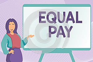 Handwriting text Equal Pay. Word for Rights that individuals in the same workplace be given equal pay Typing New Book