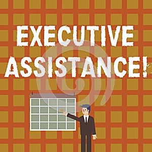 Handwriting text Executive Assistance. Concept meaning focus on providing highlevel administrative support Businessman