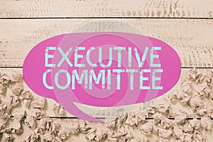 Handwriting text Executive Committee. Business idea Add Information in an Empty Space in a Document Notebook With