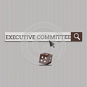 Handwriting text Executive Committee. Concept meaning Group of Directors appointed Has Authority in Decisions