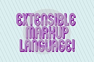 Handwriting text Extensible Markup Language. Concept meaning computer language that use tag to define element Blank