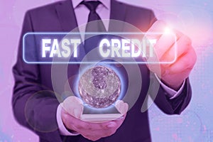 Handwriting text Fast Credit. Concept meaning Apply for a fast demonstratingal loan that lets you skip the hassles Elements of photo