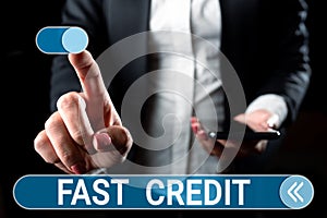 Text showing inspiration Fast Credit. Internet Concept Apply for a fast personal loan that lets you skip the hassles photo