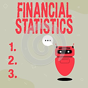 Handwriting text Financial Statistics. Business showcase Comprehensive Set of Stock and Flow Data of a company