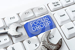 Handwriting text Focus Group. Business concept showing assembled to participate in discussion about something -48967