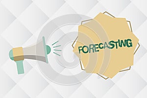 Handwriting text Forecasting. Concept meaning Predict Estimate a future event or trend based on present data