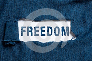 Handwriting text Freedom. Business approach power or right to act speak or think as one wants without hindrance