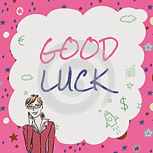 Handwriting text Good Luck. Business approach A positive fortune or a happy outcome that a person can have Illustration