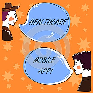 Handwriting text Healthcare Mobile App. Concept meaning Application program that offer healthrelated services Hand Drawn