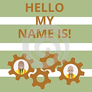 Handwriting text Hello My Name Is. Concept meaning Introduce yourself meeting someone new Presentation