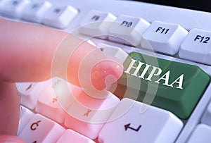 Handwriting text Hipaa. Concept meaning Acronym stands for Health Insurance Portability Accountability