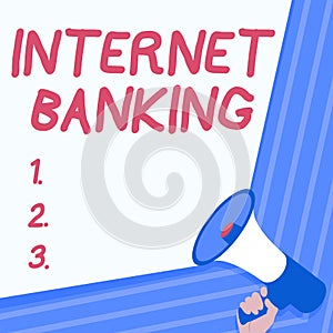 Handwriting text Internet Banking. Concept meaning a method of investment which is conducted electronically Illustration
