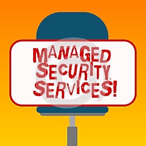 Handwriting text Managed Security Services. Concept meaning approach in analysisaging clients security needs Blank Rectangular