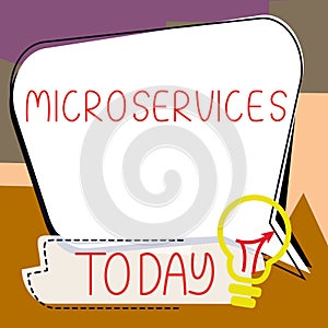 Handwriting text Microservices. Concept meaning Software development technique Building single function module