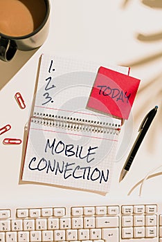 Handwriting text Mobile ConnectionSecure universal login solution using mobile phone. Business concept Secure universal