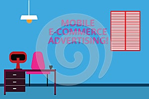 Handwriting text Mobile E Commerce Advertising. Concept meaning use of mobile devices in marketing brand Work Space