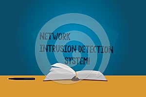 Handwriting text Network Intrusion Detection System. Concept meaning Safety security multimedia systems Color Pages of