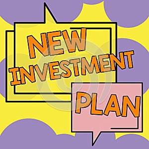 Handwriting text New Investment Plan. Concept meaning financial goals and objectives with your financial resources