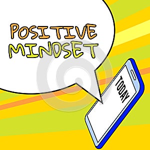 Handwriting text Positive Mindset. Business concept mental and emotional attitude that focuses on bright side