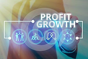 Handwriting text Profit Growth. Concept meaning Objectives Interrelation of Overall Sales Market Shares