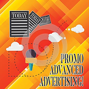 Handwriting text Promo Advanced Advertising. Concept meaning inform target audiences the merits of a product Information