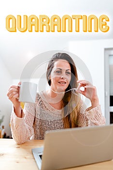 Handwriting text Quarantine. Business idea restraint upon the activities of person or the transport of goods Social photo