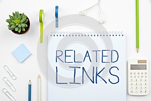 Handwriting text Related Links. Internet Concept Website inside a Webpage Cross reference Hotlinks Hyperlinks