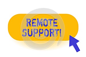 Handwriting text Remote Support. Concept meaning help endusers to solve computer problems and issues remotely.