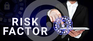 Handwriting text Risk Factor. Word Written on Something that rises the chance of a person developing a disease
