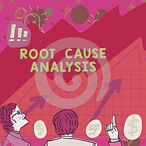 Hand writing sign Root Cause Analysis. Business approach Method of Problem Solving Identify Fault or Problem