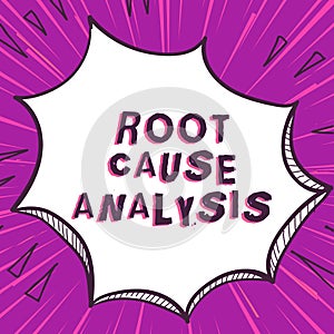Handwriting text Root Cause Analysis. Concept meaning Method of Problem Solving Identify Fault or Problem