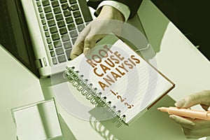 Handwriting text Root Cause Analysis. Conceptual photo Method of Problem Solving Identify Fault or Problem