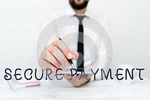 Handwriting text Secure Payment. Business overview Security of Payment refers to ensure of paid even in dispute