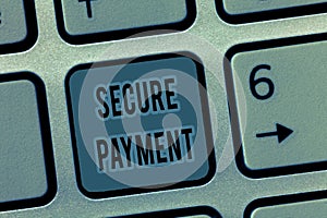 Handwriting text Secure Payment. Concept meaning Security of Payment refers to ensure of paid even in dispute