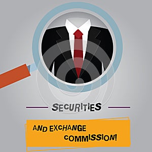 Handwriting text Securities And Exchange Commission. Concept meaning Safety exchanging commissions financial Magnifying