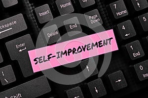 Handwriting text Self Improvement. Business overview process of making yourself a better or more knowledgable