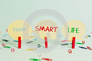Handwriting text Smart Life. Internet Concept approach conceptualized from a frame of prevention and lifestyles Colorful