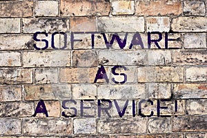 Handwriting text Software As A Service. Concept meaning Mobile apps and technologies assistance support.