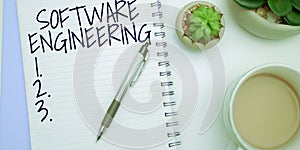 Handwriting text Software Engineering. Word for Program Development in Systematic Quantifiable approach