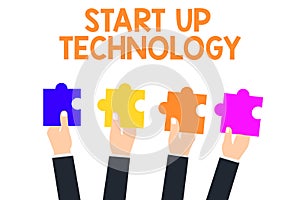 Handwriting text Start Up Technology. Concept meaning Young Technical Company initially Funded or Financed