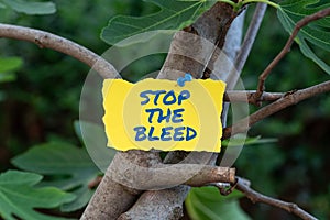 Handwriting text Stop The Bleed. Business approach Medical treatment for stopping the blood running from injury