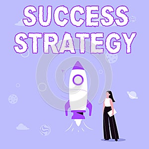 Handwriting text Success Strategy. Business concept provides guidance the bosses needs to run the company Illustration