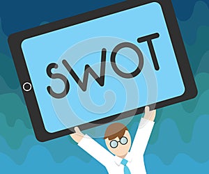 Handwriting text Swot. Concept meaning Fundamental assessment of a company Evaluation of competitiveness